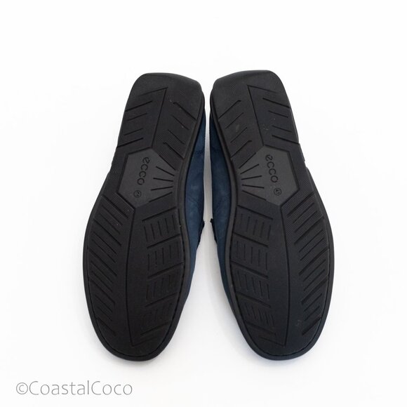 ECCO Men's Classic Moc 2.0 Driving Shoes Blue Leather Loafers Size 41 (US 7–7.5) - Picture 10 of 12